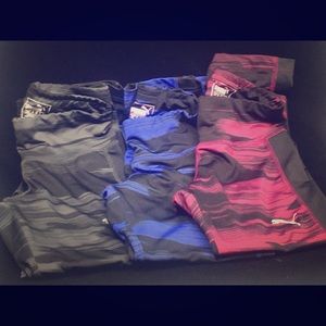 Puma workout pants lot if 3 grey blue and pink